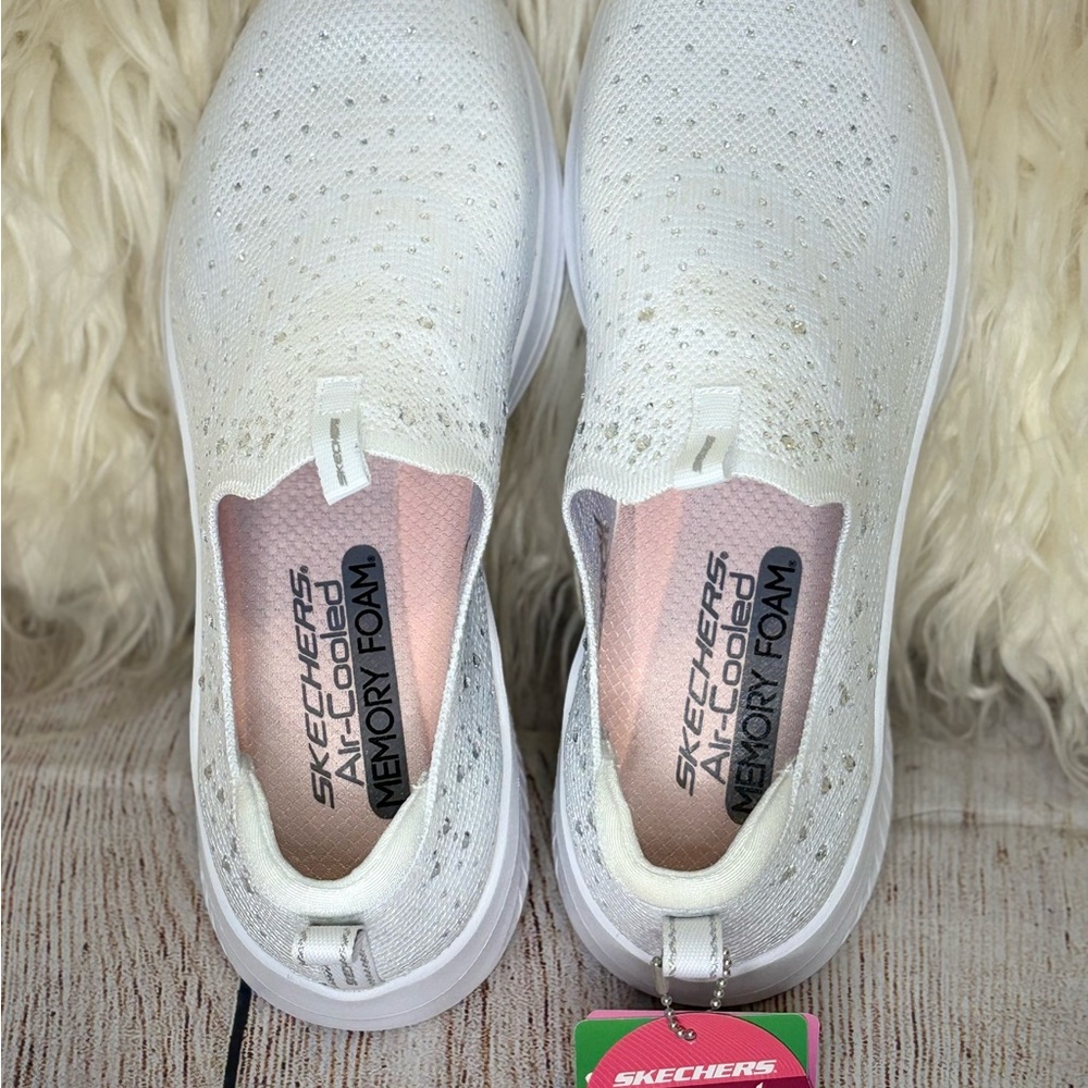 Skechers Women's rhinestone White Slip-On Sneakers